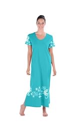 Petite Ankle Length Short Sleeves Cotton/Knit Scoop Neck Spring Summer Fall Winter Floral Print Evening Dress 