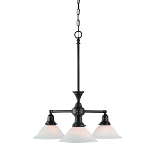 Royce Lighting RC2186 3ORB Essex Three-Light Chandelier Oil Rubbed Bronze with Opal Etched... by Royce Lighting