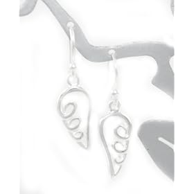 Tomas 925 Sterling Silver Beautiful Angel Wings Outline Charm Dangle Earrings ~ Comes Gift Boxed