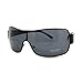 Mens Oversized Rectangular Shield Designer Fashion Warp Sunglasses Black