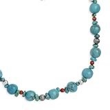 Search : Vibrant Red Sea Bamboo and Turquoise Necklace