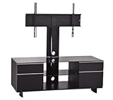 GL120H Mobüler TV RACK GOLD SERIE MIT TV HALTER OPTIONALE FARBKOMBINATIONEN HOCHGLANZFURNIERTE SCHUBKÄSTEN