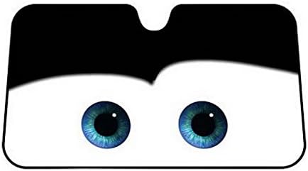 MKPLY Cartoon Lovely Big Eyes Auto Sun Shade Visor Universal Car Front Windshield (Black)