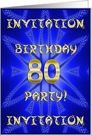 80 Years old Birthday Party invitation Card