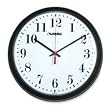 Lorell Products - Wall Clock, 13-1/4", Arabic Numerals, Black Frame - Sold as 1 EA - 13-1/4" round wall clock features Quartz movement and a black frame. Easy-to-read white dial has Arabic numerals, black minute and hour hands and a red second hand. Wall clock runs on one AA battery (sold separately).