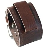 Nemesis Wide Brown Leather Cuff Wrist Watch Band