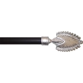 House Parts 48-80 Black and Silver Fan Window Treatment Rod Set by House Parts