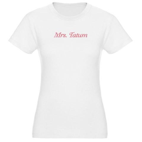 Mrs. Tatum Design on a Cool Jr. Jersey T-Shirt by CafePress