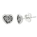 Sterling Silver Dotted Mini Heart Stud Children's Earrings