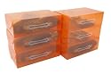 6 Ladies Translucent Tangerine Stackable Shoe Boxes