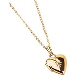 Baby's First Necklace Heart Locket w/ Diamond 14KT Gold