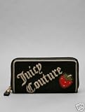 Juicy Couture Strawberry Fields Large Zip Around Wallet Black