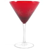 Luminarc Ruby Red Snowflakes Martini Glass, Set of 4