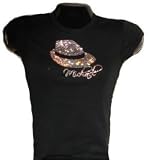 Michael Jackson Top Hat Swarovski Rhinestone Crystal Women's T-Shirt