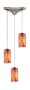 Elk 544-3ML 3-Light Pendant In Satin Nickel And Molten Lava Glass