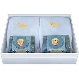 Double Gift Box with Labrador Yellow Soap and Towel