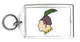 Keychain with man, chain, Asia, Malaysia, feather, face, ornament