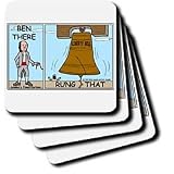 Londons Times Famous People Places Books Cartoons - Ben Franklin and the Liberty Bell - Coasters