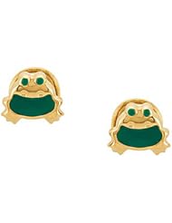 Baby GirlS Frog Form Earrings in Gold - 14kt Yellow - Post W/ Back - Superb