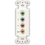 Component Video and Coaxial Digital Audio to F-Type Connector Single Gang Wall Plate