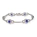 Eve's Addiction Exquisite Vintage Style Sapphire CZ Silver Tennis Bracelet