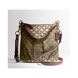 Coach Signature Op Art Brooke Swingpack Crossbody Messenger Bag Purse 43107 Saddle