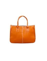 Shoes: Bundle Monster Womens PU Faux Leather Lady Tote Shoulder Handbag Purse Bag - ORANGE - Bundle Monster