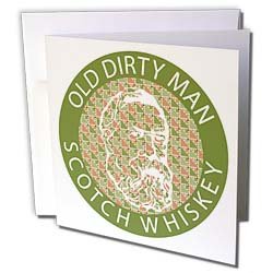 R McDowell Graphics Funny - Old Dirty Man Scotch Whiskey - Greeting Cards-6 Greeting Cards with envelopes