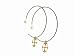 Oxidized Sterling Silver Hoops with Gothic Cross Charms by Mizuki