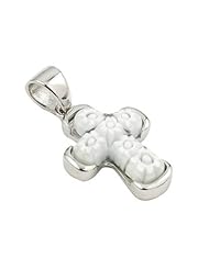 White Millefiori Cross Pendant