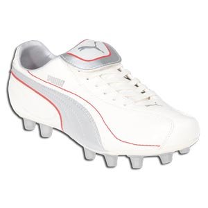 PUMA Esito XL I FG Women's Cleats (Whisper White/Puma Silver/Red)