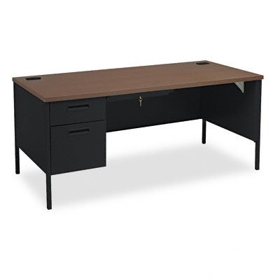 HON COMPANY / METRO CLASSIC SERIES LEFT PEDESTAL DESK, WALNUT/BLACK, 66 X 30 / HONP3266LWP / Sold as 1 Each / Mfr Part # P3266LWP \*/ METRO CLASSIC SERIES LEFT PEDESTAL DESK, WALNUT/BLACK, 66 X 30
