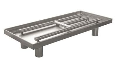22 in. Rectangular Pedestal Gas Burner in Stainless Steel Finish