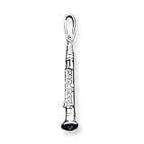 Sterling Silver Antiqued Clarinet Charm with 20 inch Sterling Silver Chain