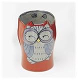 【波佐見焼 フリーカップ】 手描ふくろう フリーカップ(赤) / お楽しみグッズ(キッチン用品)付きセット