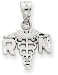 14k Gold White Gold R.N. Charm