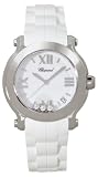Chopard Women's 278475-3016 Happy Sport Round Diamond White Dial Watch