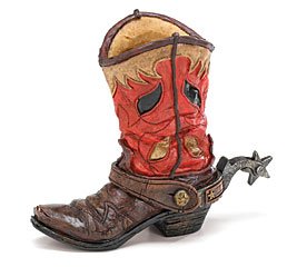 Western Cowboy Boot Vase With Spurs Western Cowboy Decor For Home Decor