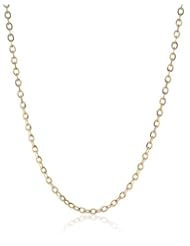 14k Gold Flat Oval Rolo Chain Necklace
