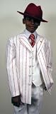 KID-150 Red Boys Zoot Suit With Solid Vest And Pants Covered Button Jacket $89
