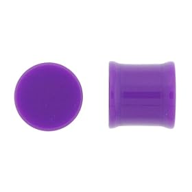 Purple Acrylic Double Flare Plugs - Easy Fit - 2G - Sold as a Pair