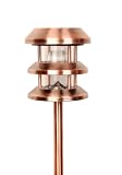 Pine Top 508-0002C Solar Garden Path Night Light, Stainless Steel, Copper