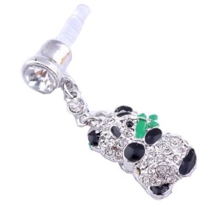 3.5mm Cute Crystal Panda Anti Dust Earphone Plug Stopper for Iphone 4 4s HTC 3.5mm Cute Crystal Panda Anti Dust Earphone Plug Stopper for Iphone 4 4s HTC