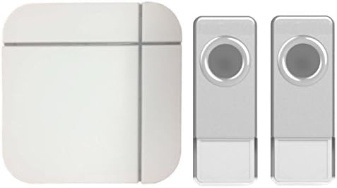 Doorbell, LongHai Waterproof Wireless DoorBell Kit Plug-in 2 Push Button with LED Indicator Over 50 Chimes, No Batteries Required for the Receiver
