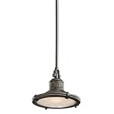 Kichler 42436OZ Sayre 1 Light Mini Pendant in Olde Bronze with Clear Fresnel glass