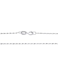 14K White Gold 0.9mm Twist Serpentine Chain Necklace Spring Ring Clasp 18"