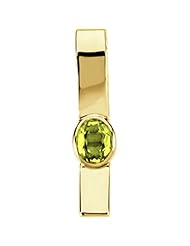 18K Yellow Gold Oval Cut Peridot Pendant -- LIFETIME WARRANTY