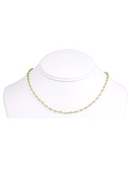 14k Gold Vermeil Peridot Necklace Green Gemstone Faceted Beaded Wire Chain