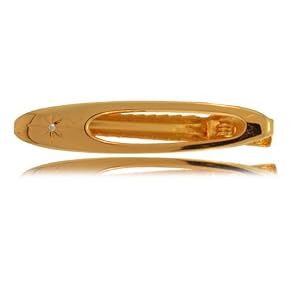 Diamond Accent Oval Tie Clip With Pierced Base by 