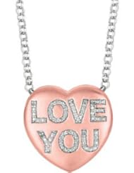 Sweethearts® Heart Shaped Necklace Pendant Rose Gold Plated-Sterling Silver 650271
